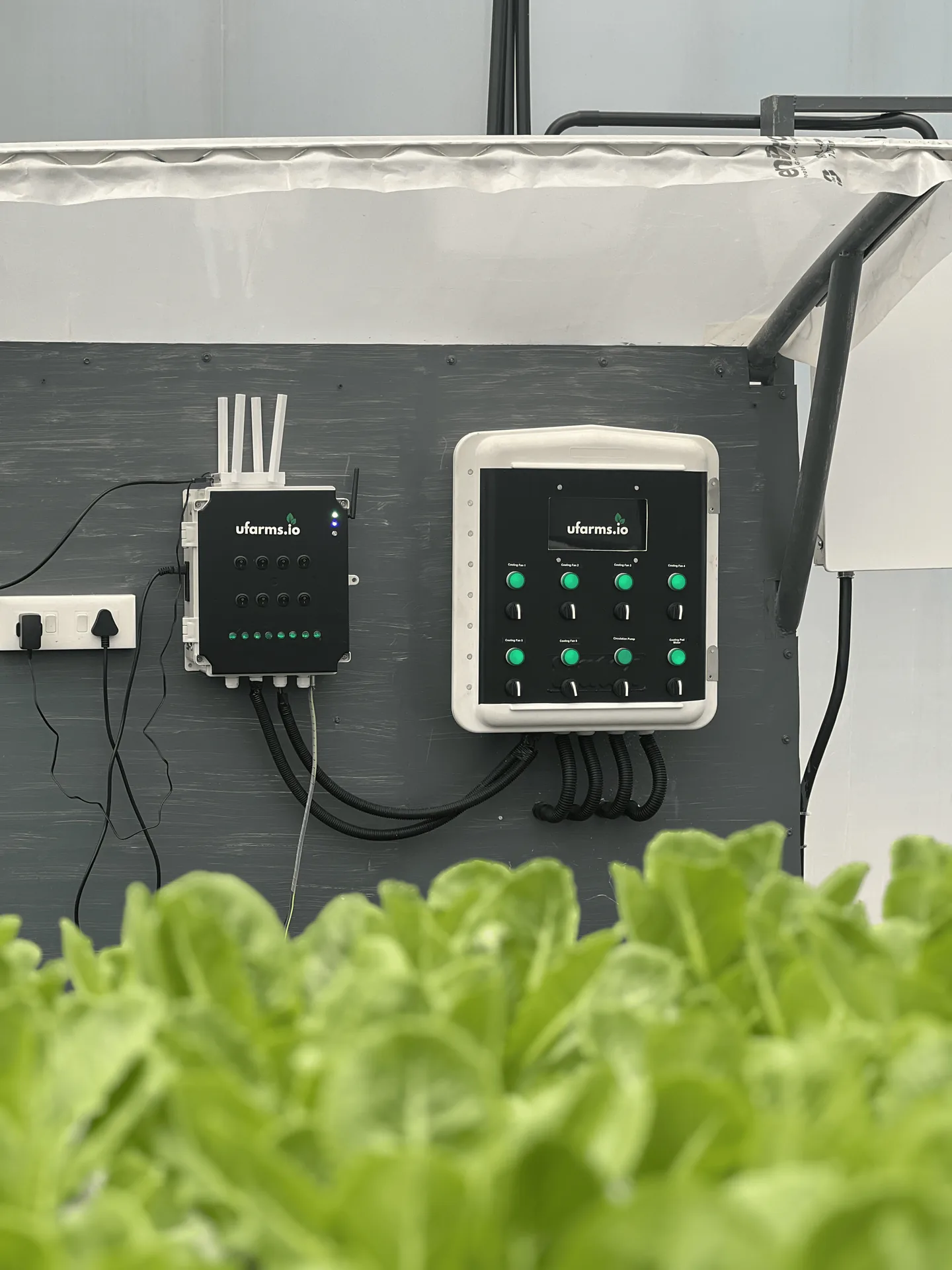 Ufarms controller installed in a hydroponic farm