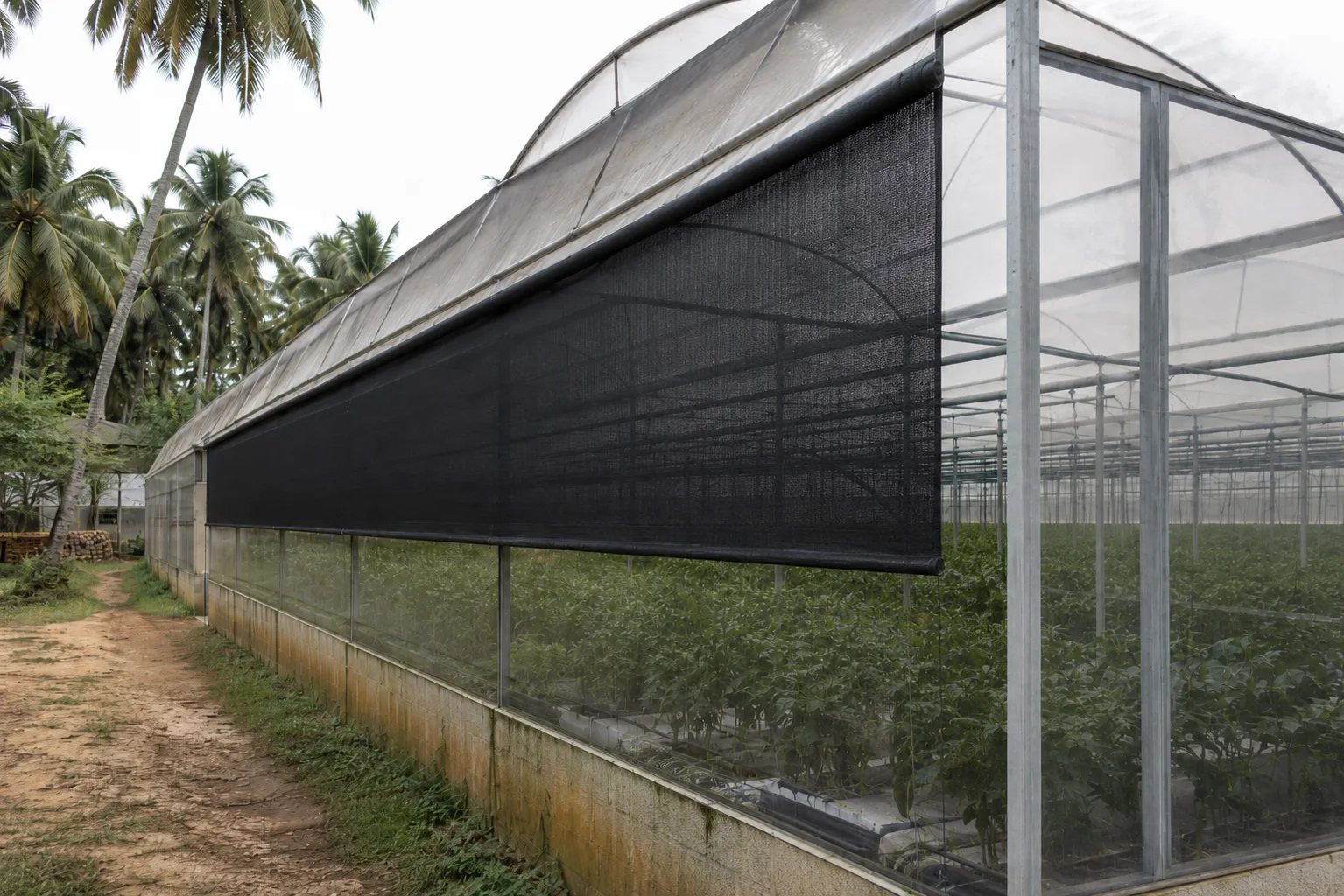 Shade screens and relay-controlled climate equipment