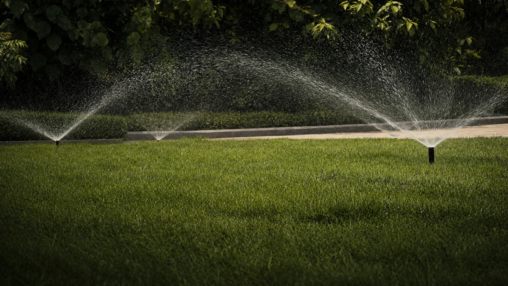 Garden path with dual irrigation sprays