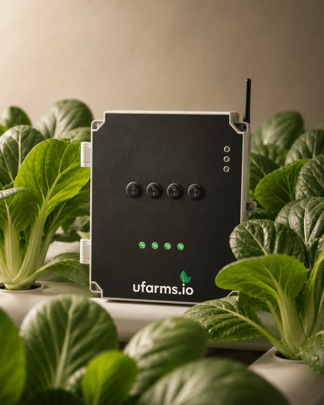 Ufarms Nexus hybrid automation controller in a greenhouse